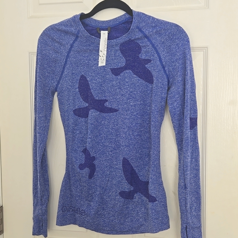Oiselle Blue Flyte Long Sleeve Top, S